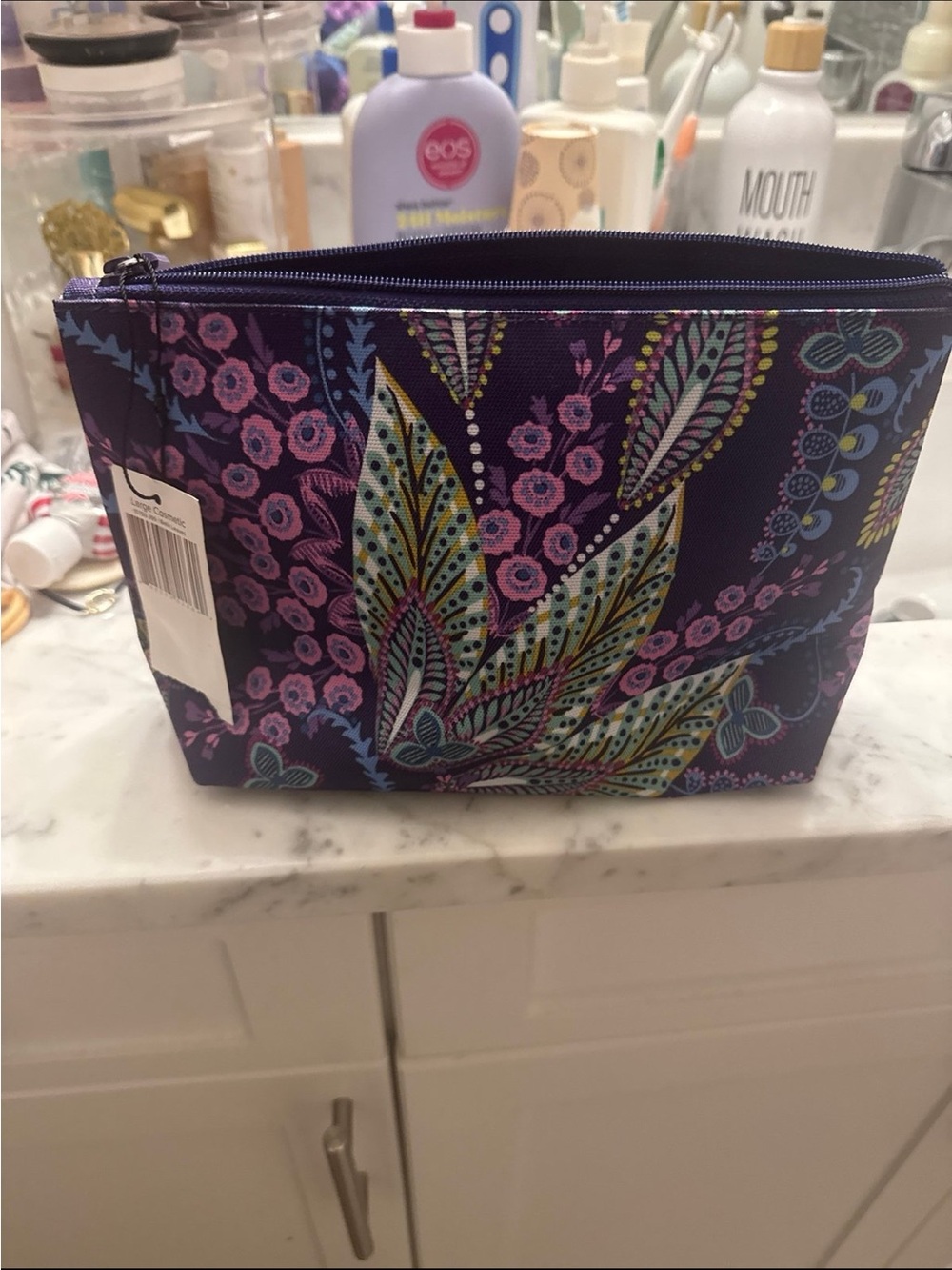 Vera Bradley Purple Floral Zip Cosmetic Pouch